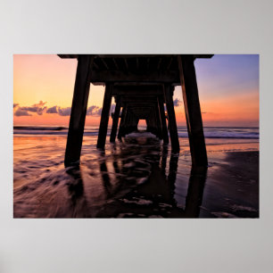 Poster États-Unis, Géorgie, Tybee Island, Quai À Tybee Is