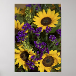 Poster États-Unis, gros plan de l'arrangement de fleurs n