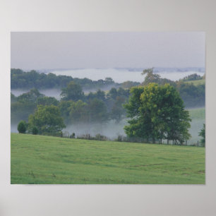 Poster États-Unis, Kentucky. Collines ondulantes du Blueg