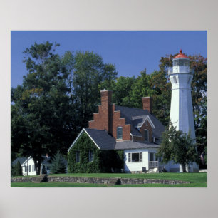 Poster États-Unis, Michigan, lac Huron. Port Sanilac