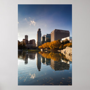 Poster États-Unis, Nebraska, Omaha, Gene Leahy Mall, Skyl