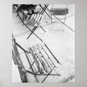 Poster États-Unis, NEW YORK : Chaises de café à New York