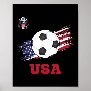 Poster États-Unis Soccer Football Américain Usa Futbol 