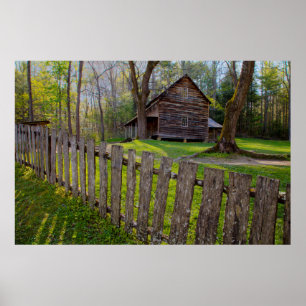 Poster États-Unis, Tennessee, cabane à Cades Cove