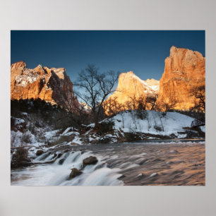 Poster États-Unis, Utah, parc national de Zion. Lever de