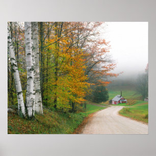 Poster États-Unis, Vermont. Maison de sucre près de la vi
