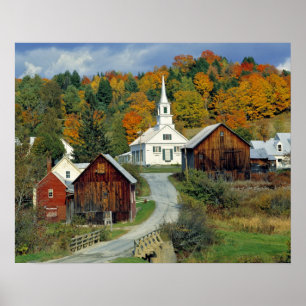 Poster États-Unis, Vermont, Waits River. Le feuillage d'a