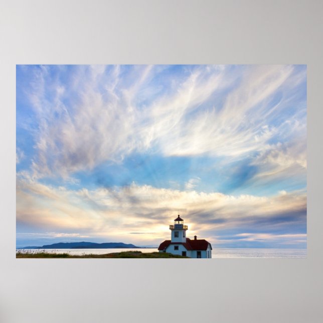 Poster États-Unis, Washington, îles San Juan. Coucher de  (Devant)