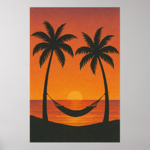 Poster Été 4, Coucher de soleil sur la lavande, impressio