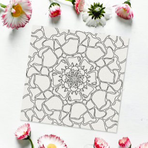 Poster Été attentif : coloriage de motif floral abstrait