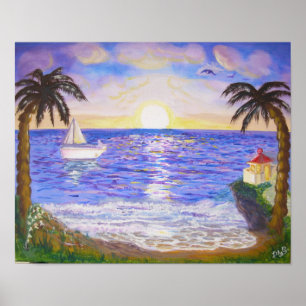 Poster Été calme à la plage