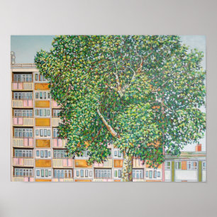 Poster Été de mise en boîte de ville