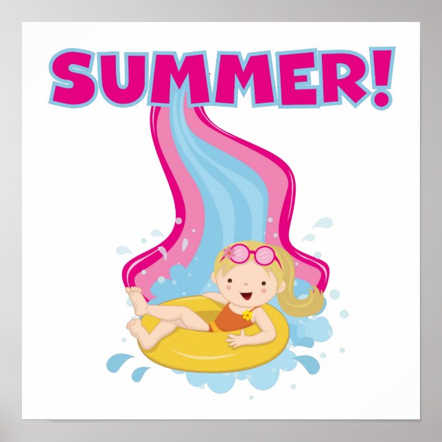 Poster Été Fille blonde (Devant)