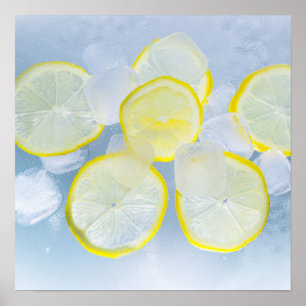 Poster été frais citron glace soda boisson photo