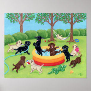 Poster Été Fun Labradors