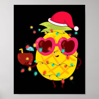 Poster Été Hawaïen Tropical Noël Pineapple Noël 