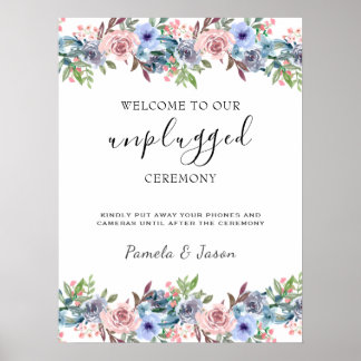 Poster Eté Jardin Aquarelle Floral signe débranché