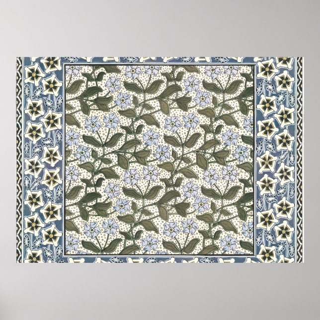 Poster Été Périwinkel Fleur Plutôt Élégant Floral (Devant)