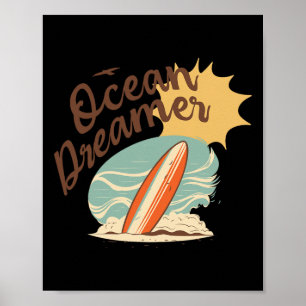 Poster Été - Rêveur océanique en surf