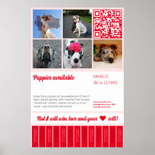 Poster Éteins des chiots imprimables à vendre modèle de p
