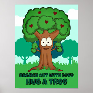 Poster Étendez Votre Amour, Enlacez Un Arbre