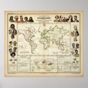 Poster Étendue géographique de la race humaine