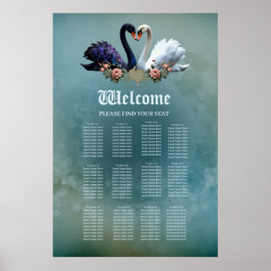 Poster Eternal Bond, Black and White Swans in Love.