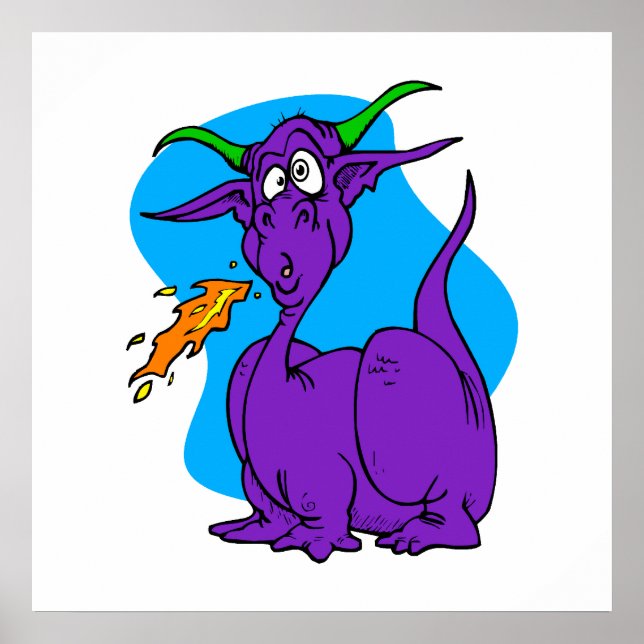 Poster Éternuateur de flamme Dragon violet (Devant)