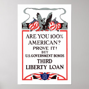 Poster Êtes-vous Américain de 100% ? Achetez les liens