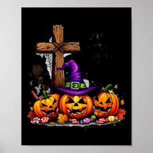 Poster Êtes-vous automne-oween Jésus Citrouille drôle _1