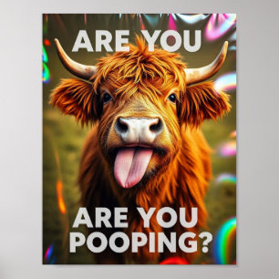 Poster Êtes-vous en train de faire caca ? Vache Highland