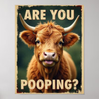 Êtes-vous en train de faire caca ? Vache Highland