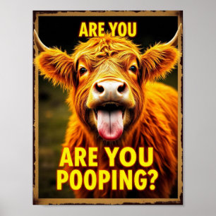 Poster Êtes-vous en train de faire caca ? Vache Highland 