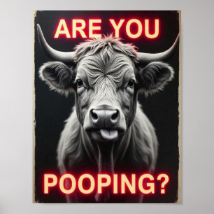 Poster Êtes-vous en train de faire caca ? Vache Highland 
