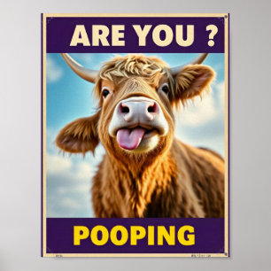 Poster Êtes-vous en train de faire caca ? Vache Highland 