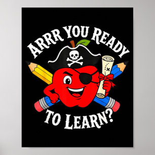 Poster Êtes-vous prêts à apprendre pirate de rentrée scol