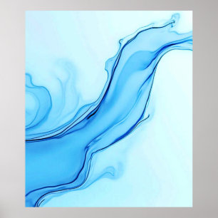 Poster Éthéal Blue Liquide Art Éperal