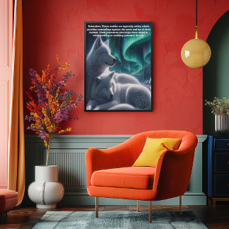 Poster Éthéal Bond Loups blancs reposant
