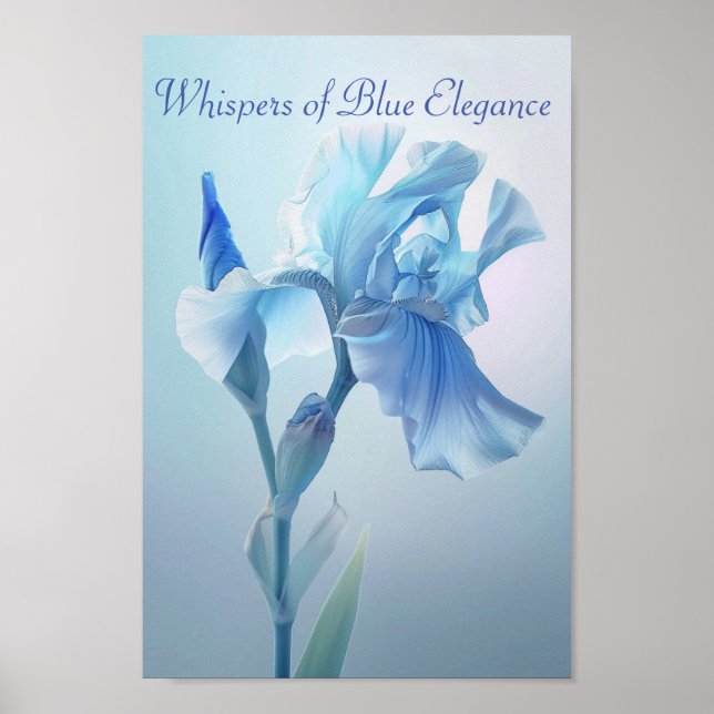 Poster Ethereal Blue Iris : Un Whisper d'élégance (Devant)