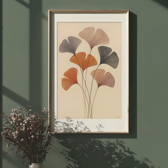 Poster Ethereal Ginkgo Feuille Aquarelle (Créateur téléchargé)