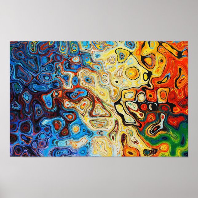 Poster Ethereal Swirls Art Moderne Abstrait (Devant)