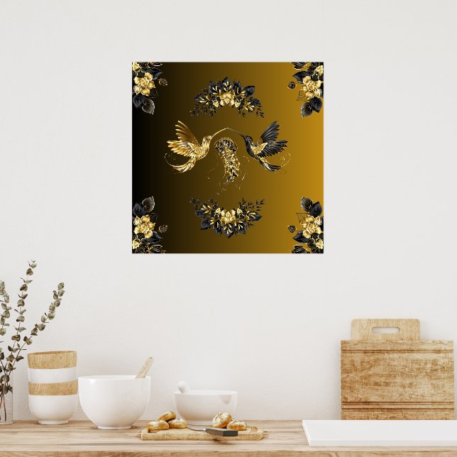 Poster Ethereal Union, Black and Gold Graphic Art (Cuisine)