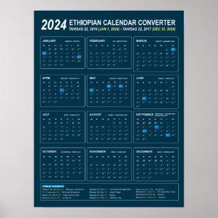 Poster Ethiopian Calendar Converter Année 2024 Télécharge