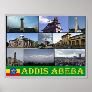 Poster Ethiopie - Addis Abeba - Mosaïque -