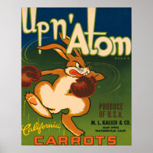 Poster Étiquette California Carrots Crate