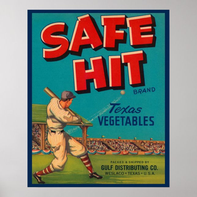 Poster Étiquette Crate de légumes du Texas (Devant)