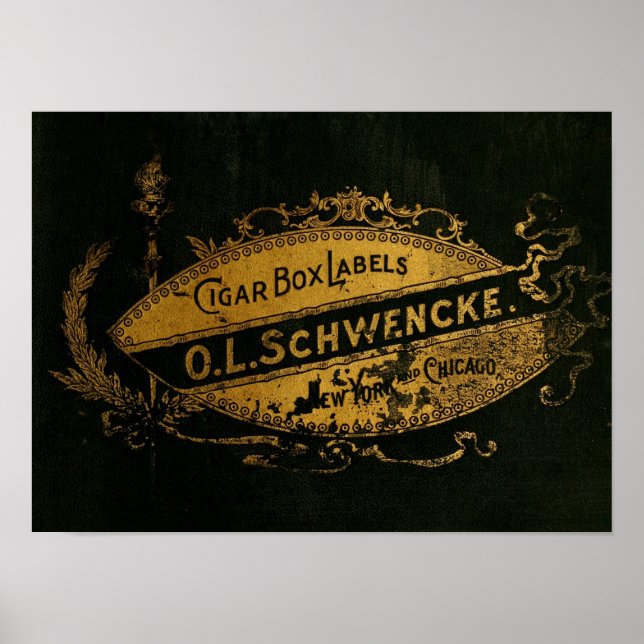 Poster Étiquette de boîte à cigares vintage Imprimer (Devant)