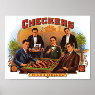 Poster Étiquette de cigares Checkers