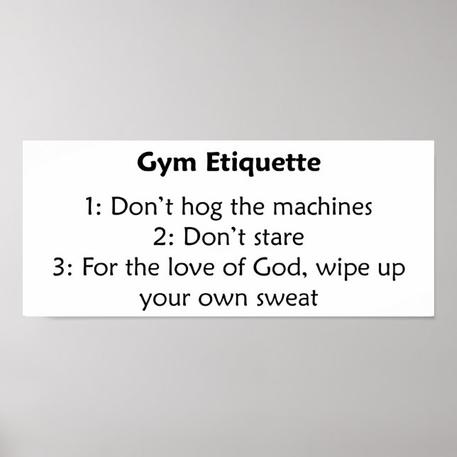 Poster Étiquette de gymnase (Devant)