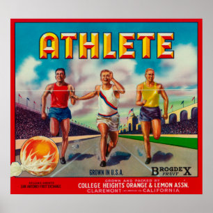 Poster Étiquette de la marque Athlete Citrus